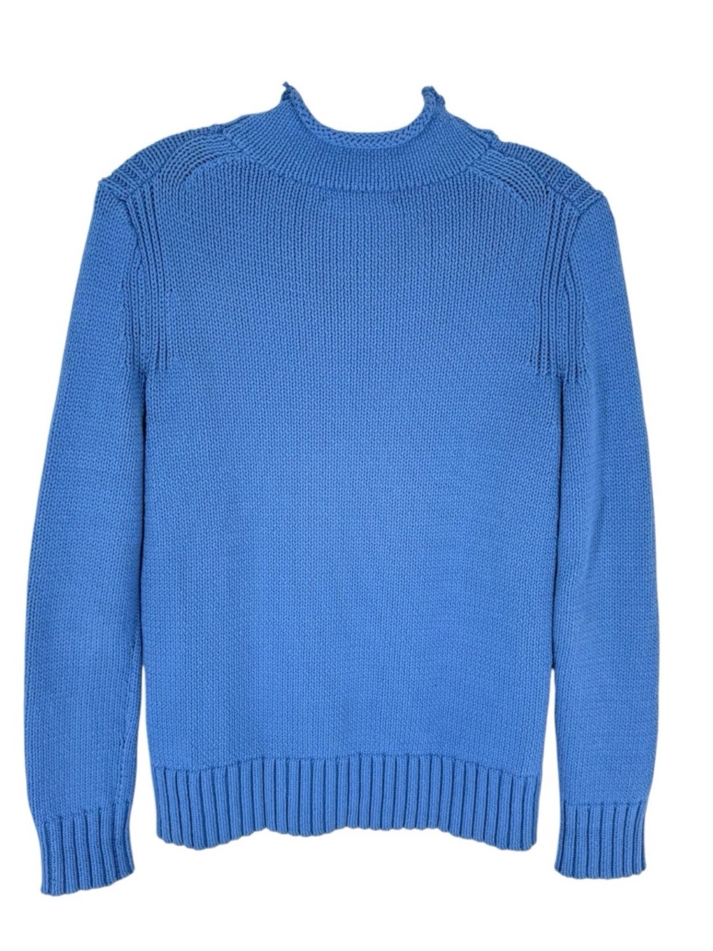 J Crew 1988 Rollneck Sweater Womens Size XXS Blue Periwinkle Cotton Blend - Picture 4 of 9